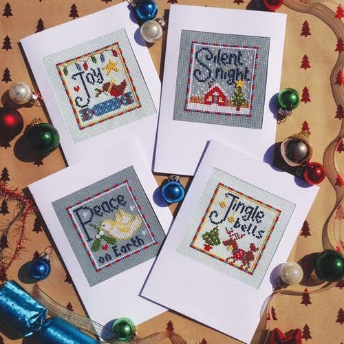 Joy Cards printed cross stitch chart by Nia Cross Stitch